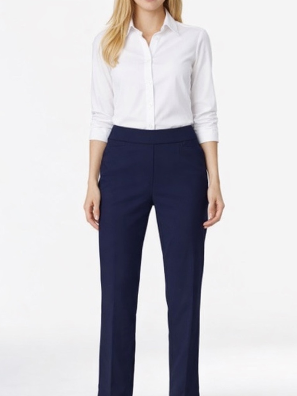 Alfred Dunner Petite Classics Tummy-Control Pull-on Straight-Leg Pants NWT 14P - Picture 2 of 4